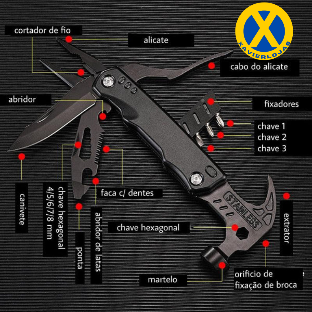 MARTELO MULTIFUNCIONAL 16 EM 1